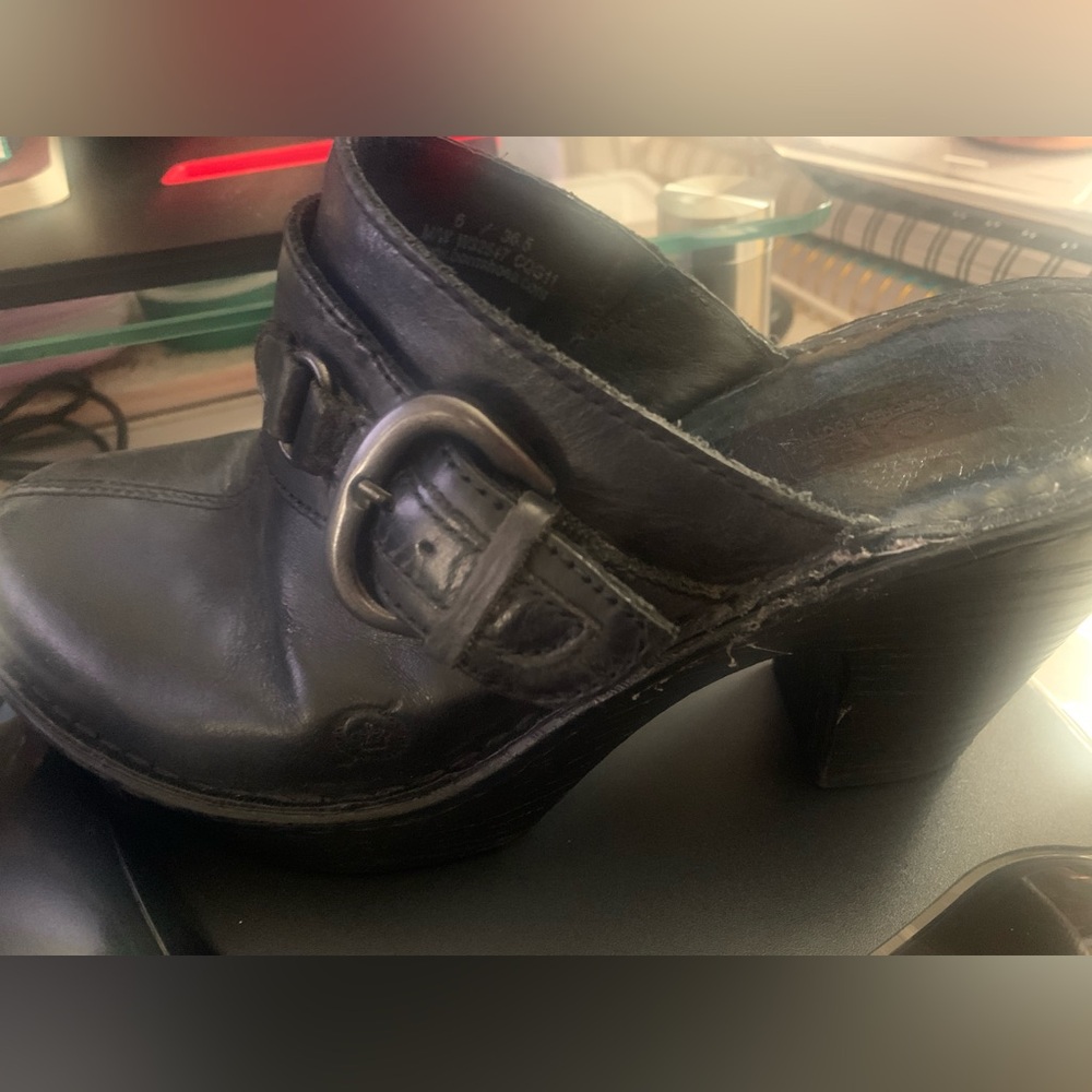 Update: the inside was a padded cover taken off & left shoe has become unglued